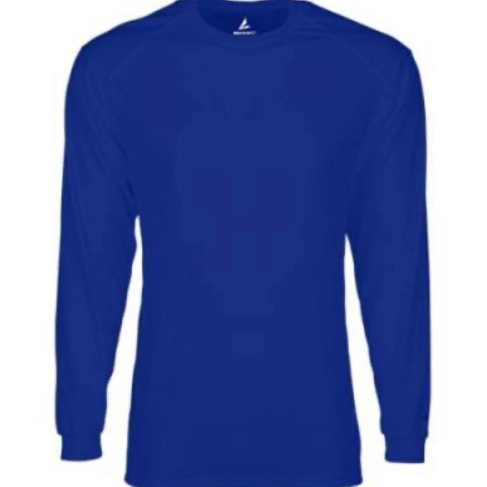 BSN Sports Phenom Long Sleeve Shirt Royal Blue Size Medium NWOT